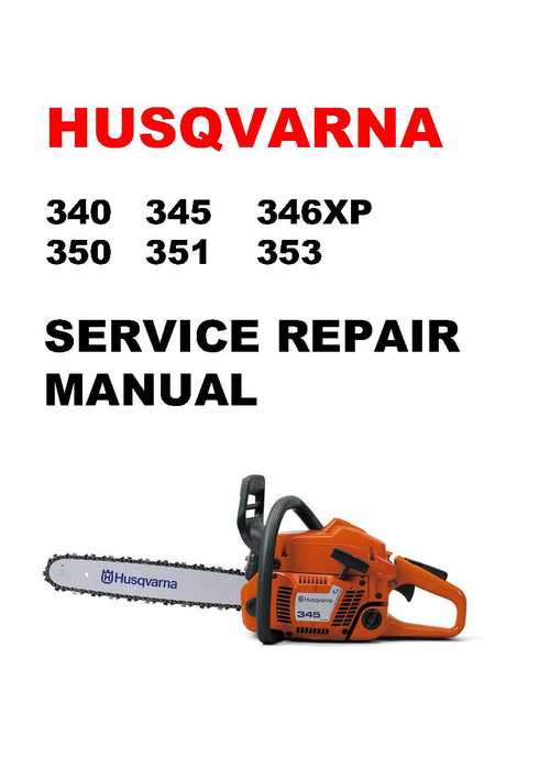 Product picture Husqvarna 340 345 346XP 350 351 353  Chainsaw Service manual